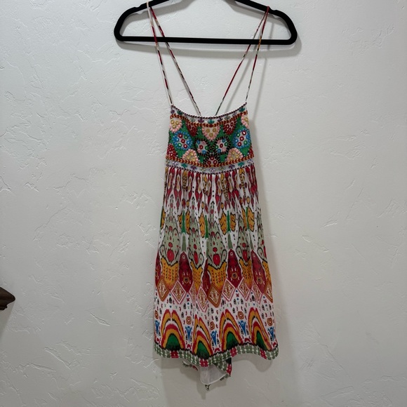 NWT Zara Strappy Back Boho Mini Dress Multicolor Embroidered Women's XS - Picture 5 of 14